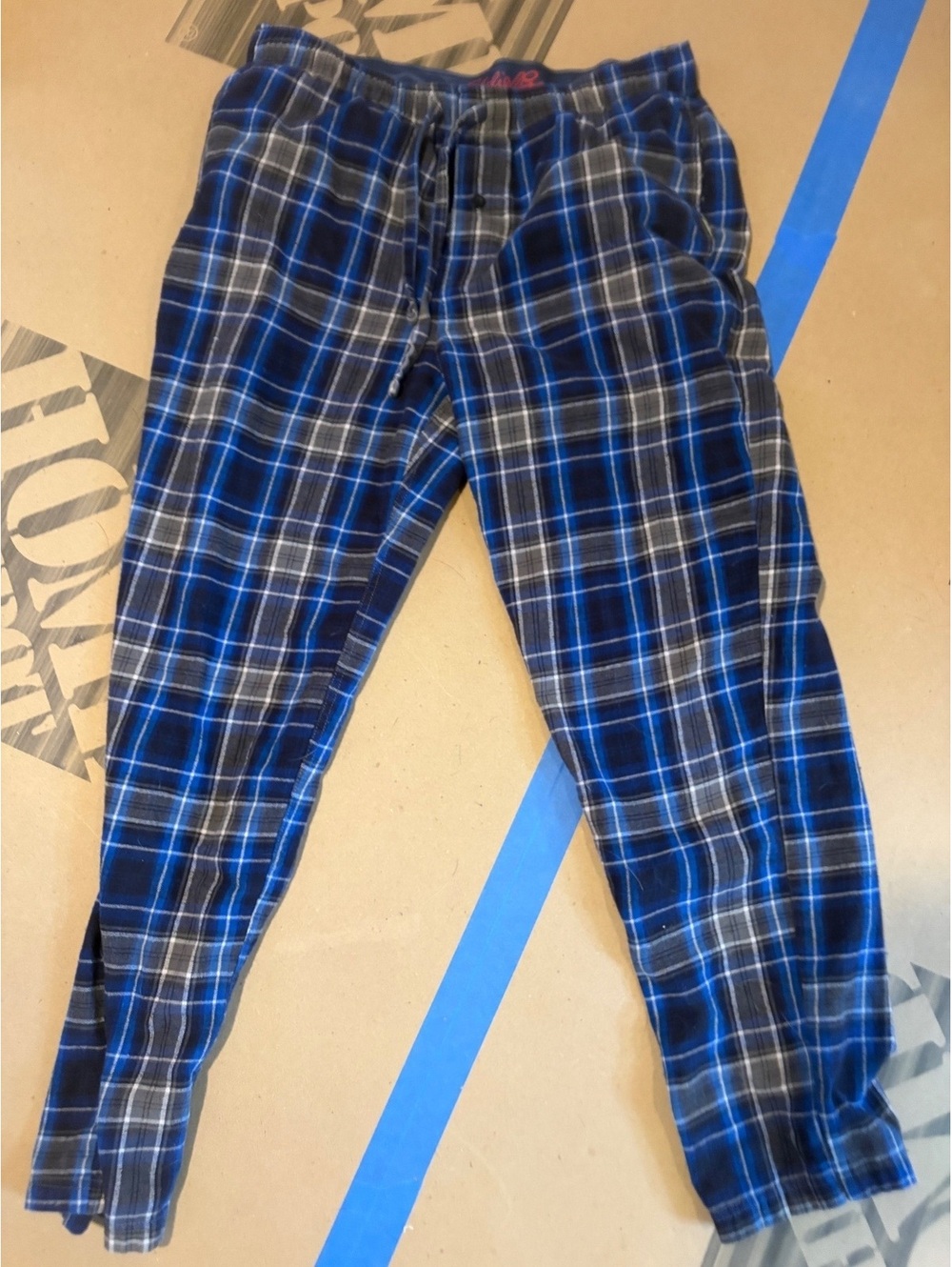 Eddie Bauer blue plaid pajama pants